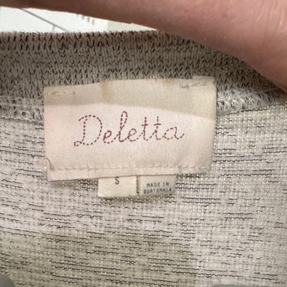 Anthropologie Deletta Dava Gray Floral Layered Tank Top M - Picture 2 of 8